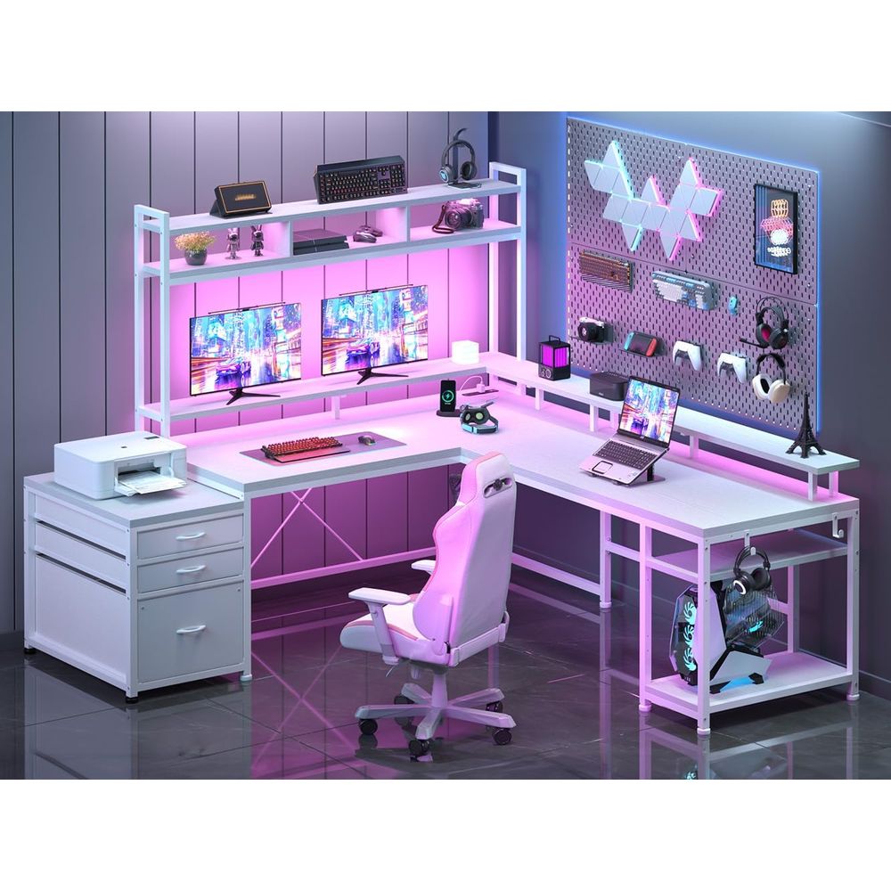 Dual Monitor Desk Setup - Scrivania a L da 104 Pollici