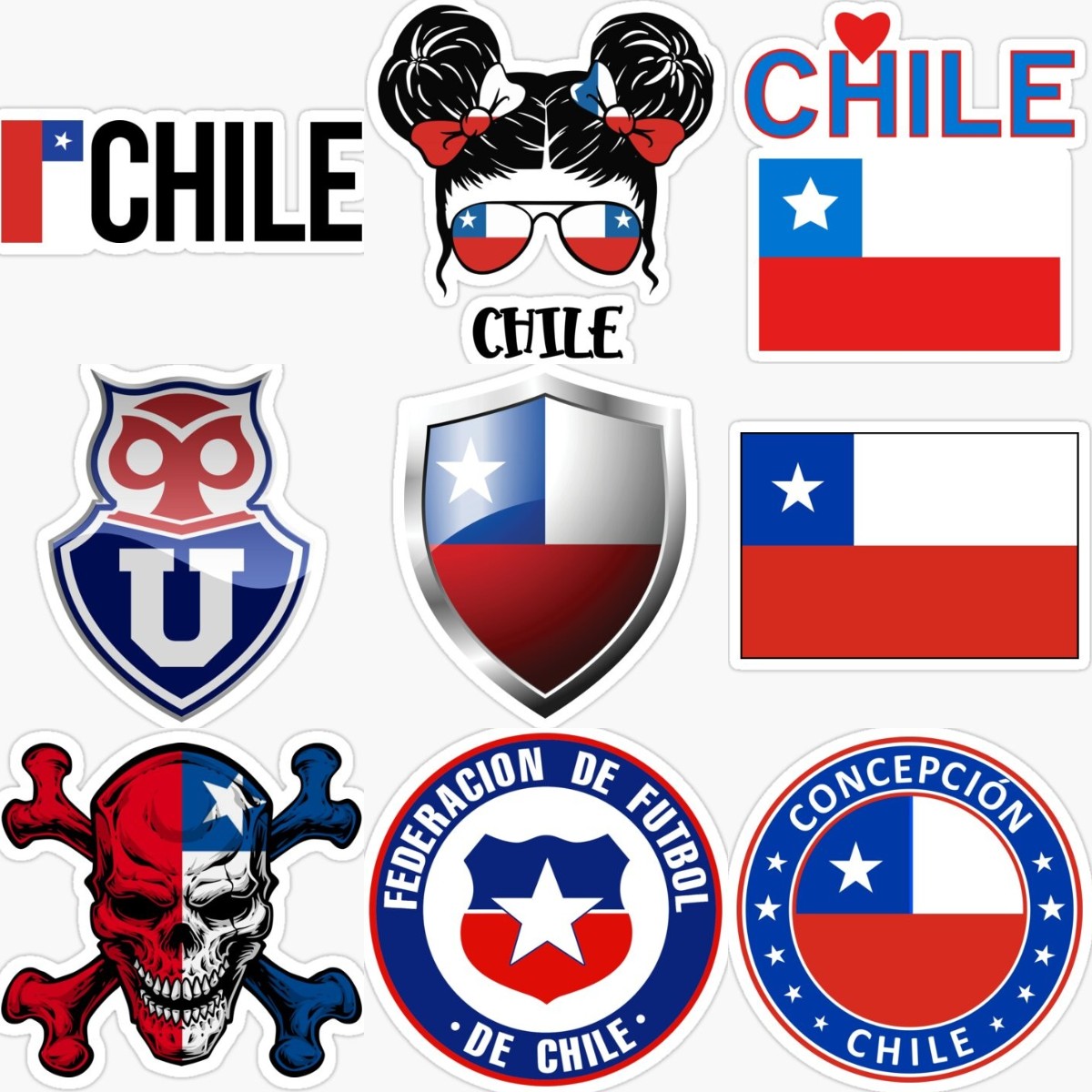 Desk Setup Notebook - Cile Emblema Bandiera Teschio Adesivo creativo