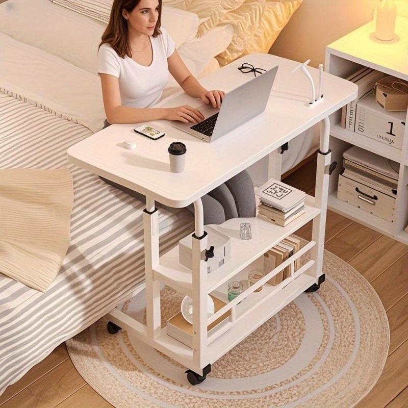 Desk Setup Shelves - Tavolo Pieghevole Multifunzionale con Ruote, Altezza