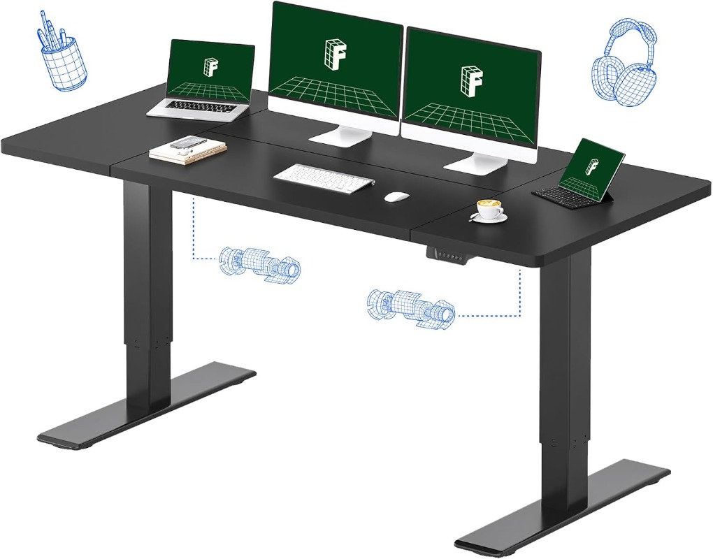 Dual Monitor Desk Setup - Scrivania Elettrica Regolabile in Altezza FLEXISPOT,