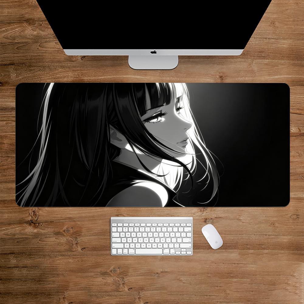 Desk Setup Gaming And Work - Tappetino per mouse Dark Anime Girl,