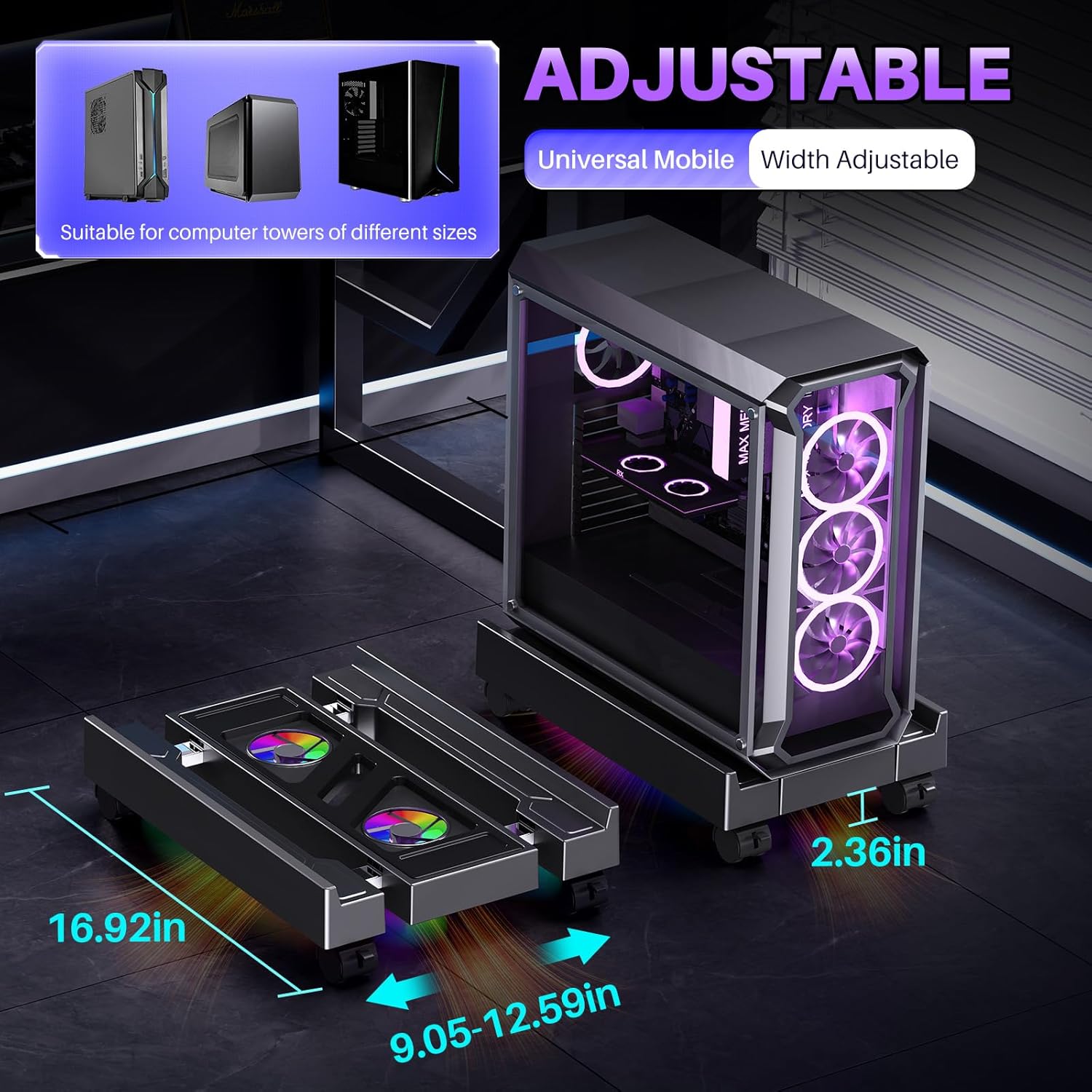 Desk Setup Rgb - Supporto Regolabile per CPU con Ventola