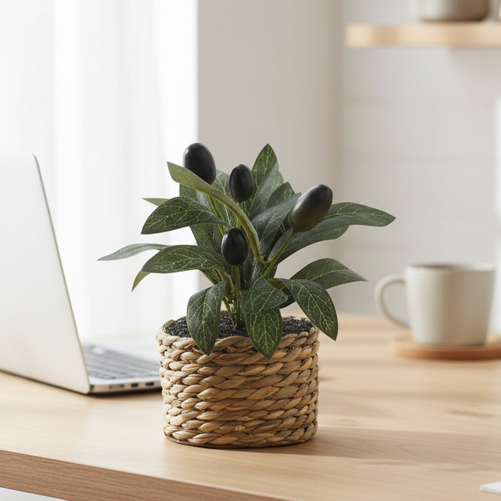 Desk Setup Shelves - Piante Artificiali, Albero di Ulivo in