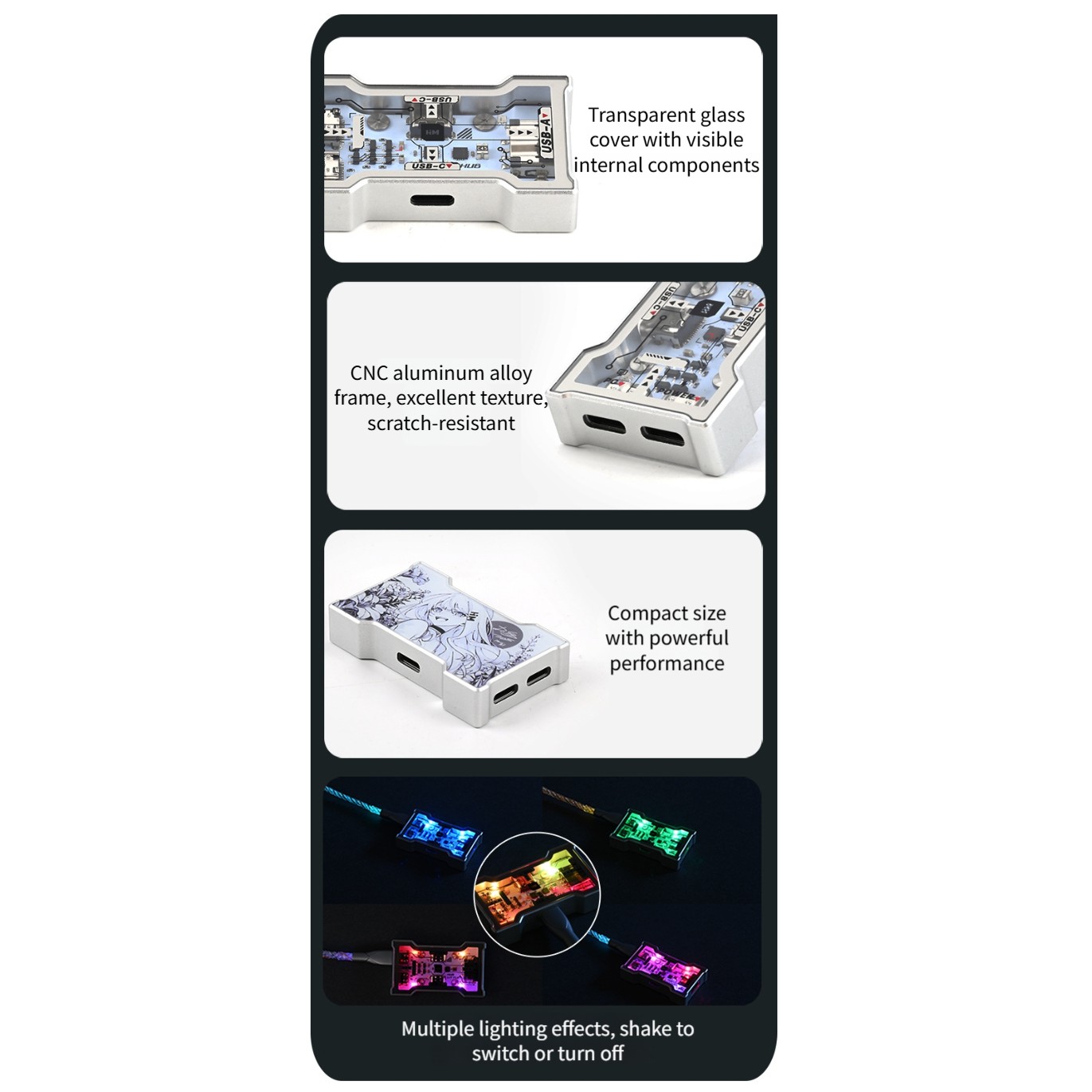 Hub USB RGB 2 Ingressi 3 Uscit - Desk Setup Rgb recensione e prezzo
