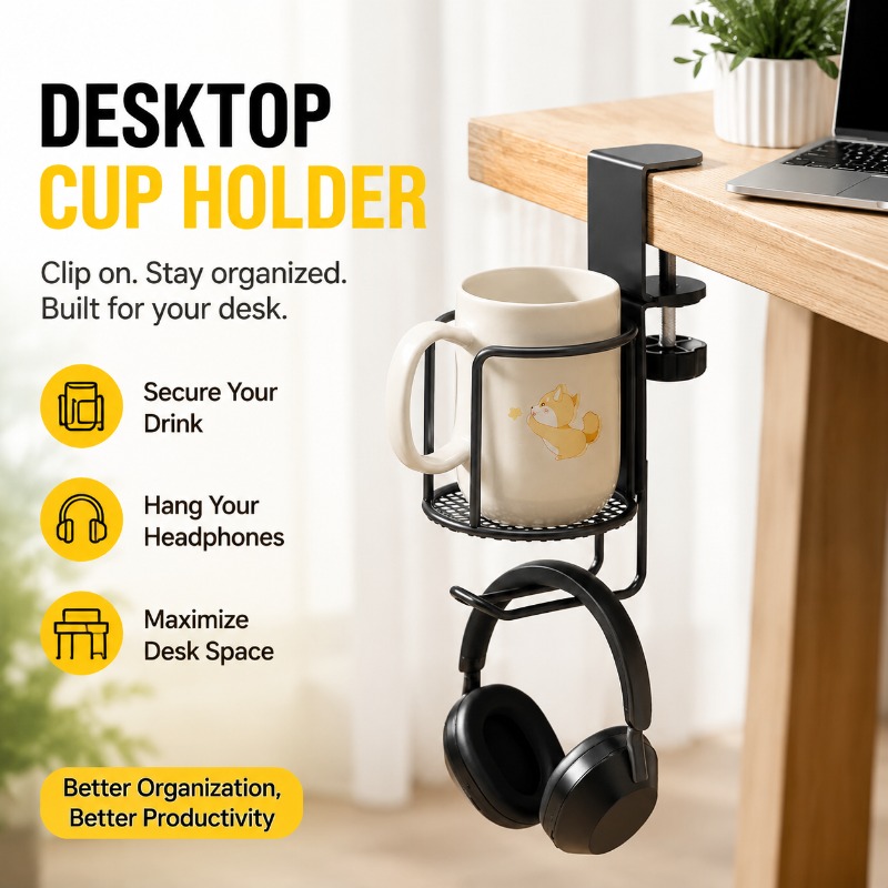 Supporto per tazza e cuffie 2  - Desk Setup Headphones recensione e prezzo