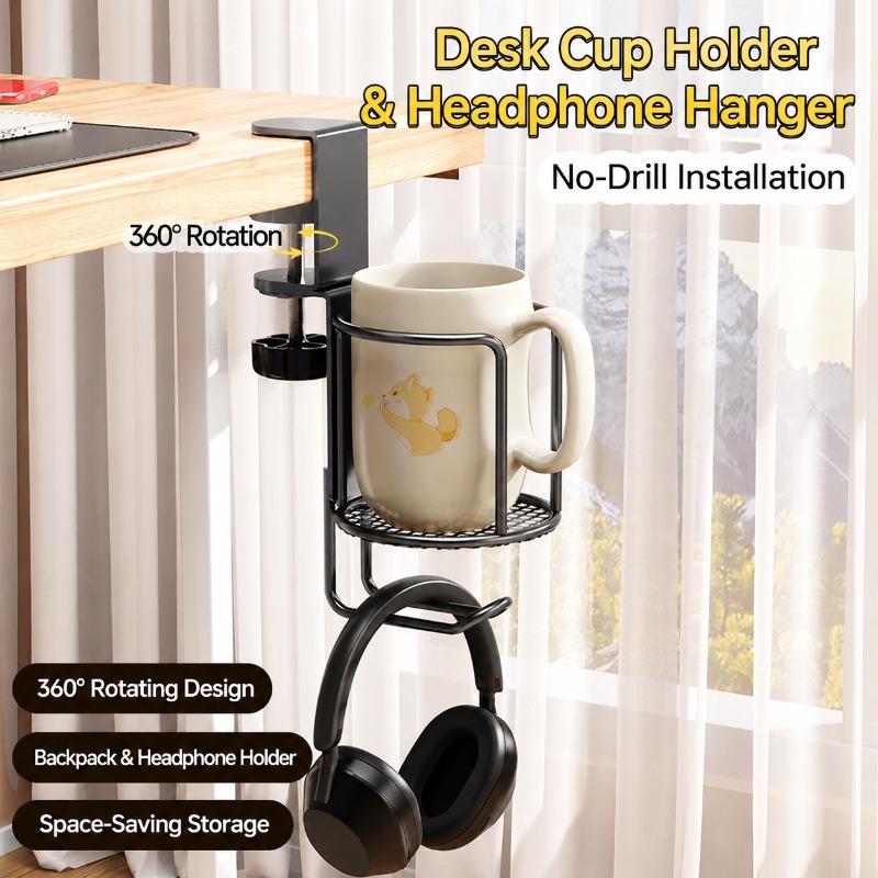 Supporto per tazza e cuffie 2  - Desk Setup Headphones recensione e prezzo