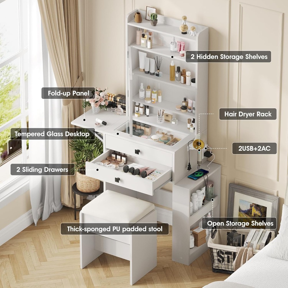 Piccola Scrivania per Trucco c - Desk Setup Charging Station recensione e prezzo