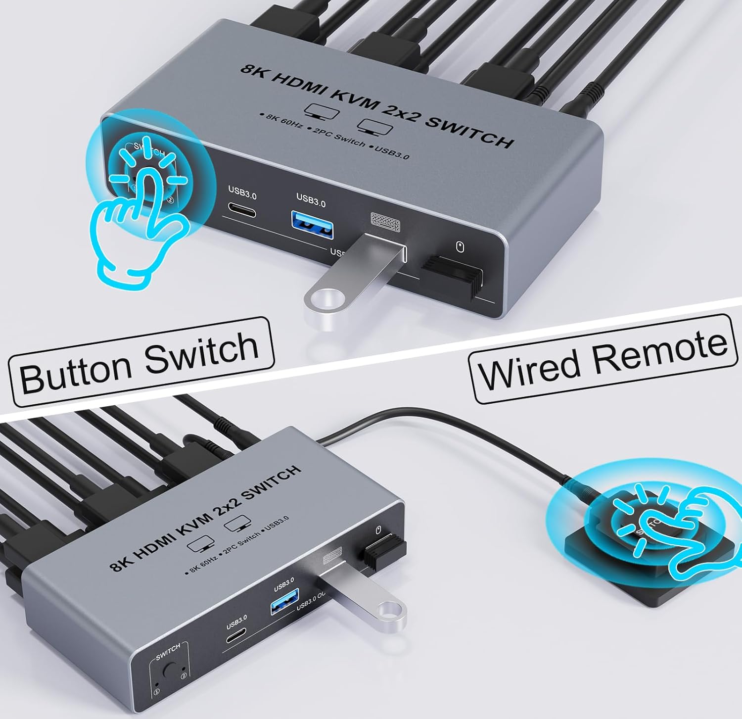 Switch KVM HDMI 2.1 8K@60Hz 2x - Dual Monitor Desk Setup recensione e prezzo