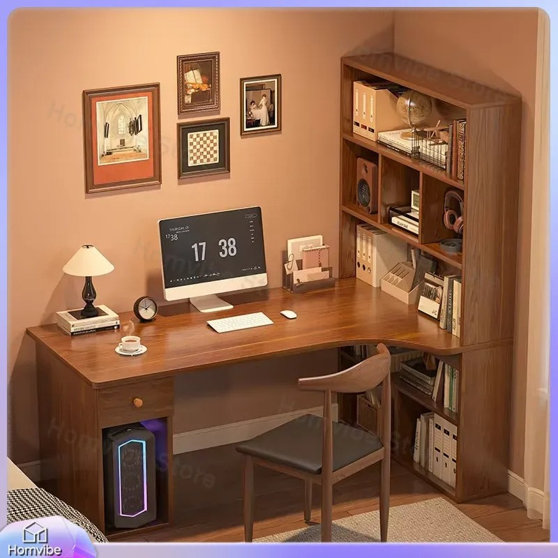 Scrivania a L con Libreria Int - Dual Monitor Desk Setup recensione e prezzo