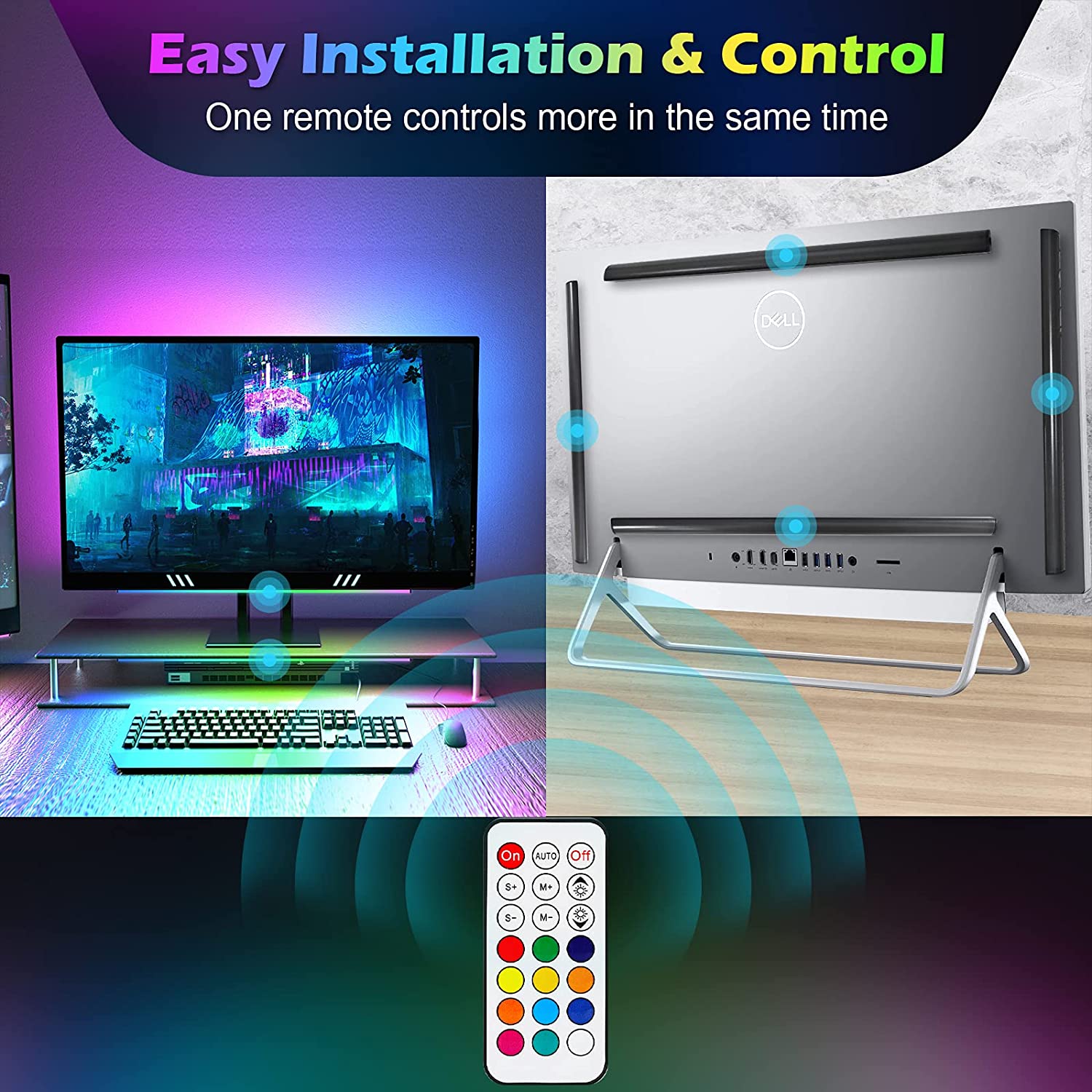 Barra luminosa sotto il monito - Desk Setup Rgb recensione e prezzo