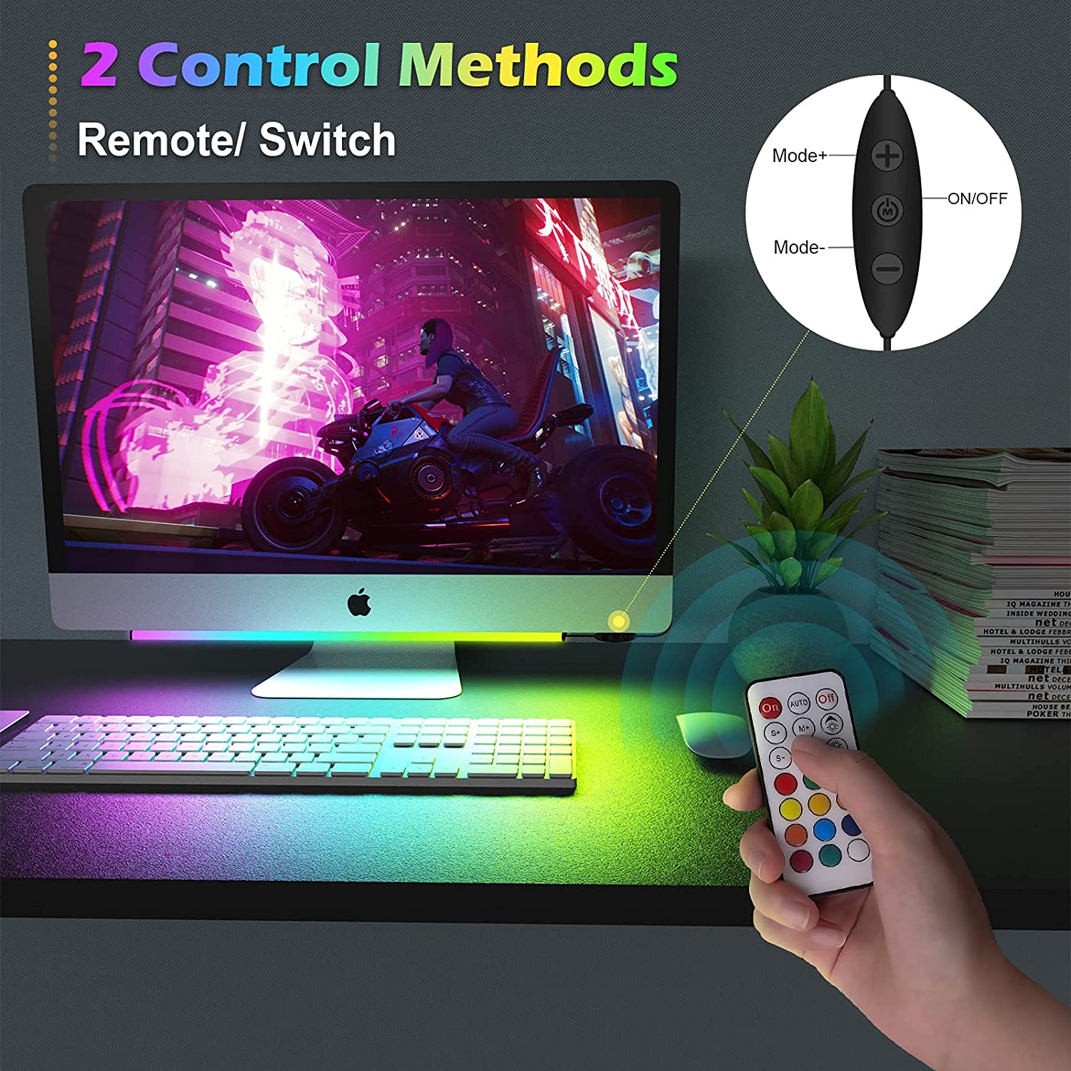 Barra luminosa sotto il monito - Desk Setup Rgb recensione e prezzo