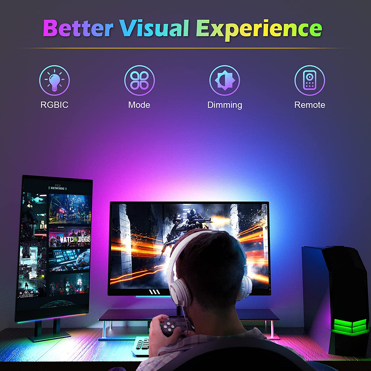 Barra luminosa sotto il monito - Desk Setup Rgb recensione e prezzo